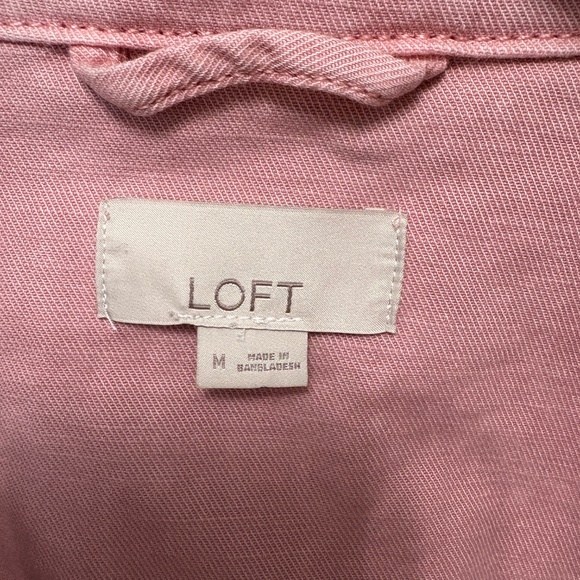 LOFT Wide-Sleeve Oversized Cropped Denim Jacket - Mauve Muse, M - NWOT - Picture 4 of 8